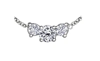 14K White Gold 0.40cttw Round Brilliant 3 Stone Canadian Diamond Necklace