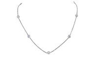 14K White Gold 0.60-1.26cttw Diamond Bezel Set Necklace - / (3) 0.60 Carat Total Weight