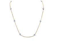 18K White Gold & Palladium Alloy(hypoallergenic) 1.45cttw Canadian Diamond Bezel Set Necklace
