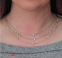 18K White Gold & Palladium Alloy(hypoallergenic) 1.45cttw Canadian Diamond Bezel Set Necklace