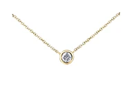 14K White Gold 0.38cttw Canadian Diamond Bezel Set Necklace