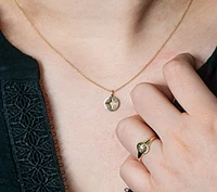 10K Yellow Gold 0.02cttw Round Brilliant Canadian Diamond Necklace