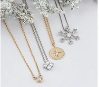 10K Yellow Gold 0.02cttw Round Brilliant Canadian Diamond Necklace