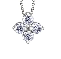 14K White Gold 0.20-0.32cttw Round Brilliant Canadian Diamond 4 Stone Necklace - 10K / Carat Total