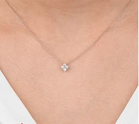 14K White Gold 0.20-0.32cttw Round Brilliant Canadian Diamond 4 Stone Necklace - 10K / Carat Total