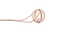 14K Rose Gold 0.14cttw Round Brilliant Canadian Diamond Cage Necklace