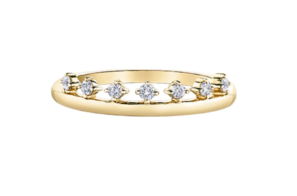 14K Yellow Gold 0.14cttw Canadian Diamond Band, 6.5