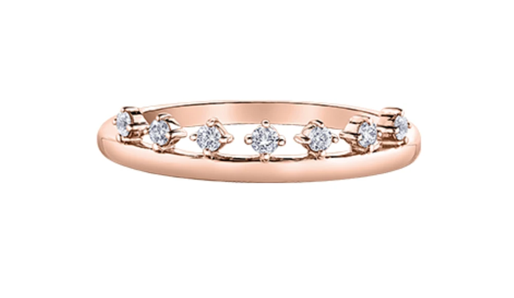14K Yellow Gold 0.14cttw Canadian Diamond Band, 6.5