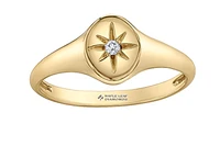 10K Yellow Gold 0.02cttw Canadian Diamond Ring, 6.5