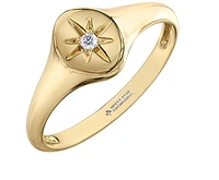 10K Yellow Gold 0.02cttw Canadian Diamond Ring, 6.5