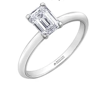 Platinum 0.50-0.70cttw Canadian Emerald Diamond Cut Engagement Ring - 0.50 Carat /