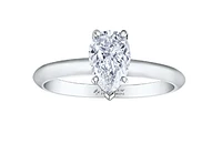 Platinum 0.50-0.70cttw Canadian Pear Shape Diamond Engagement Ring - 0.50 Carat /