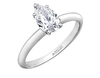 Platinum 0.50-0.70cttw Canadian Pear Shape Diamond Engagement Ring - 0.50 Carat /