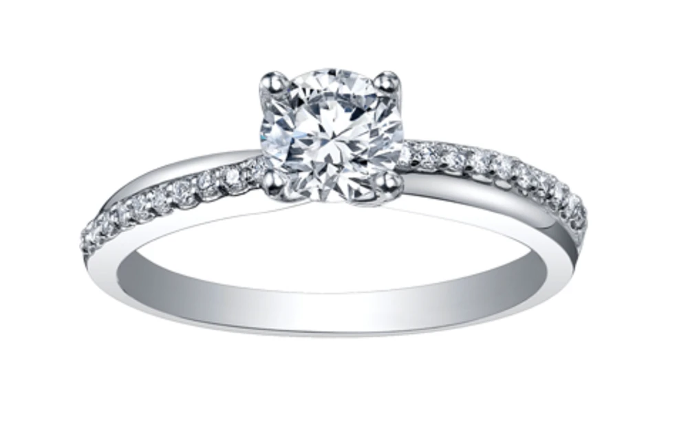 Platinum -0.82cttw Canadian Round Brilliant Diamond Engagement Ring