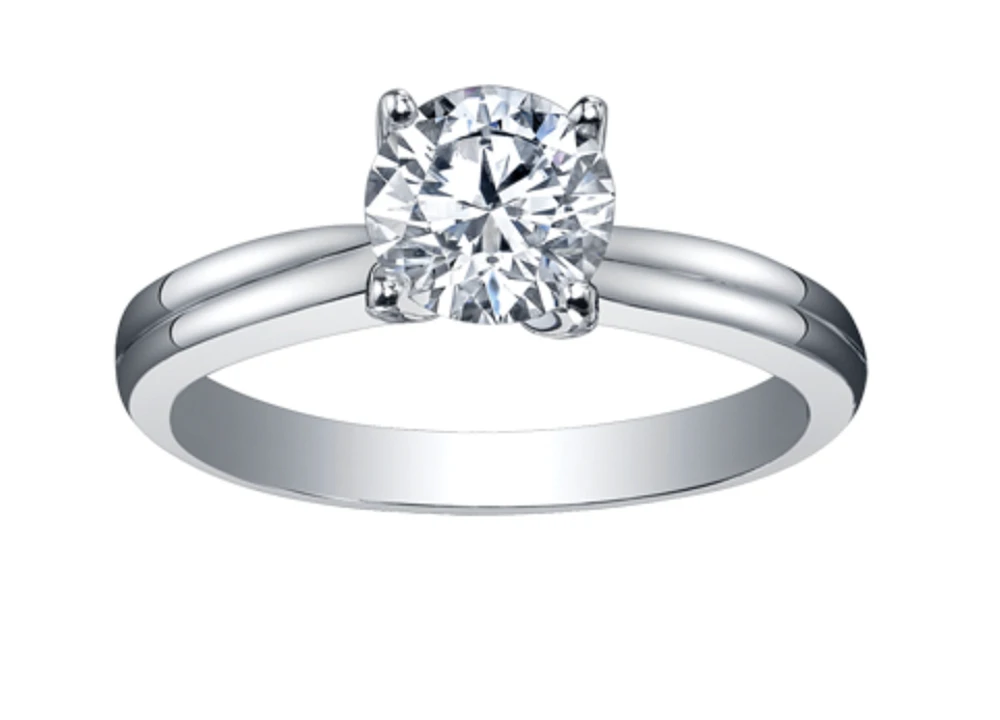 Platinum -0.70cttw Canadian Round Brilliant Diamond Engagement Ring
