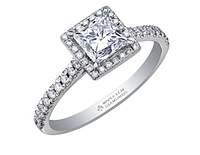 Platinum 0.75cttw Canadian Princess Cut Diamond Engagement Ring - 0.75 Carat Total /