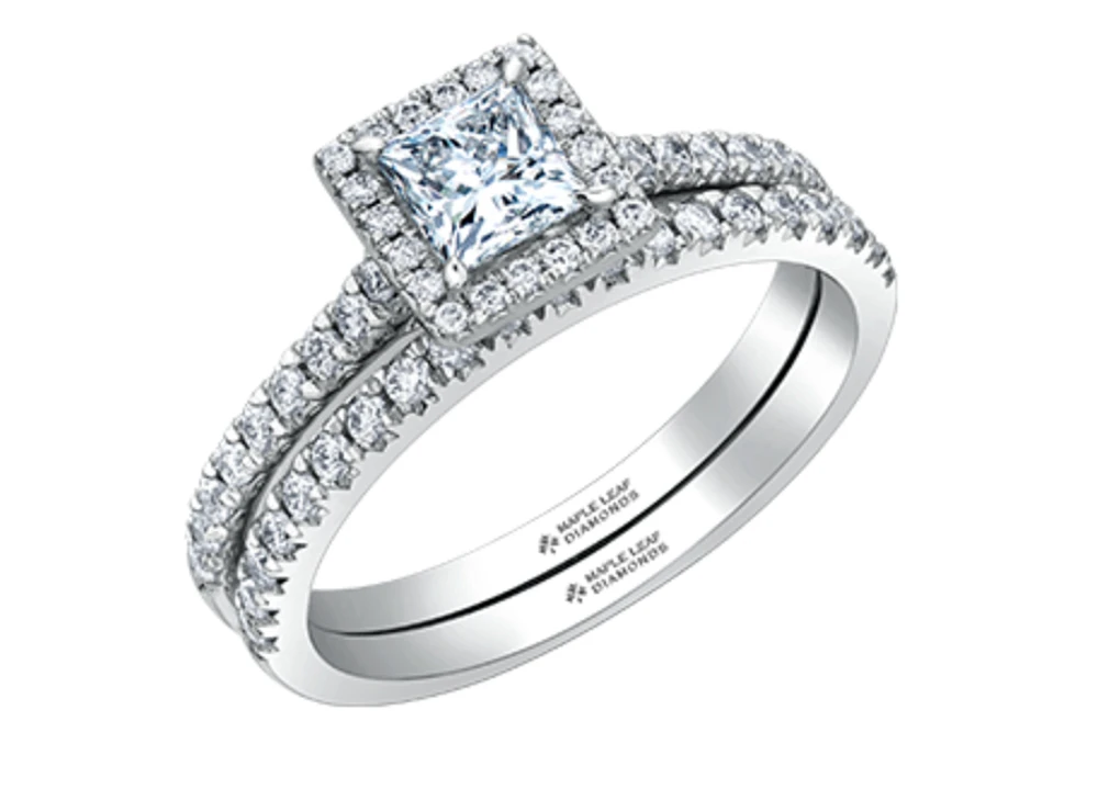Platinum 0.75cttw Canadian Princess Cut Diamond Engagement Ring - 0.75 Carat Total /
