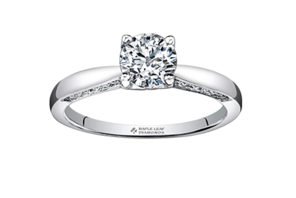 Platinum -0.82cttw Canadian Round Brilliant Diamond Engagement Ring