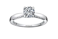 Platinum -0.82cttw Canadian Round Brilliant Diamond Engagement Ring