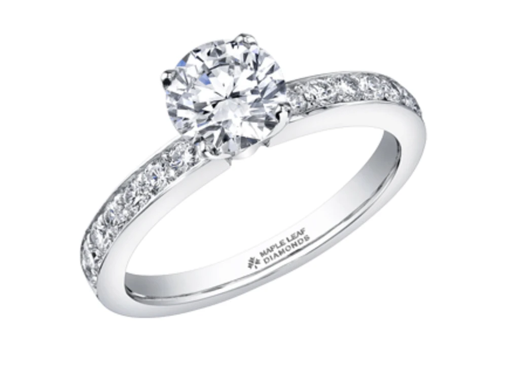 Platinum 0.69-2.49cttw Canadian Round Brilliant Diamond Engagement Ring, 6.5 - 0.69 Carat Total /