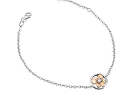 14K White & Rose Gold 0.04cttw Yukon Fireweed Provincial Flower Diamond Bracelet
