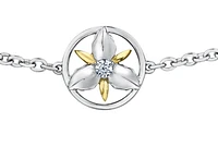 14K White & Yellow Gold 0.04cttw Ontario Provincial Flower Bracelet