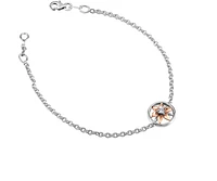 14K White & Rose Gold 0.03cttw Saskatchewan Provincial Flower Bracelet