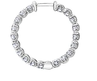 14K White Gold 3.00cttw Canadian Diamond Hoop Earrings