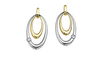 14K White & Yellow Gold 0.08cttw Canadian  Diamond Earrings 
