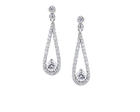 14K White Gold 1.30cttw Canadian Diamond Dangle Earrings
