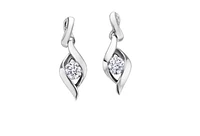 14K White Gold 0.18cttw Canadian Diamond Channel Set Earrings