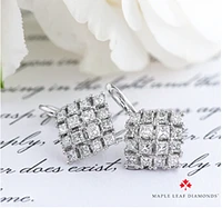 18K White Gold & Palladium Alloy (hypoallergenic) 1.52-2.84cttw Canadian Diamond Drop Earrings - / Carat Total