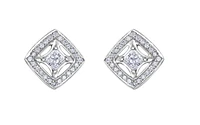 18K White Gold & Palladium Alloy (hypoallergenic) 0.32cttw Canadian Diamond Stud Earrings