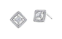 18K White Gold & Palladium Alloy (hypoallergenic) 0.32cttw Canadian Diamond Stud Earrings