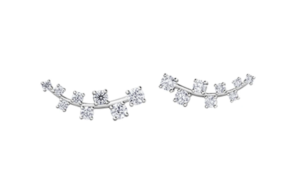 14K White Gold 1.02cttw Canadian Diamond Stud Earrings
