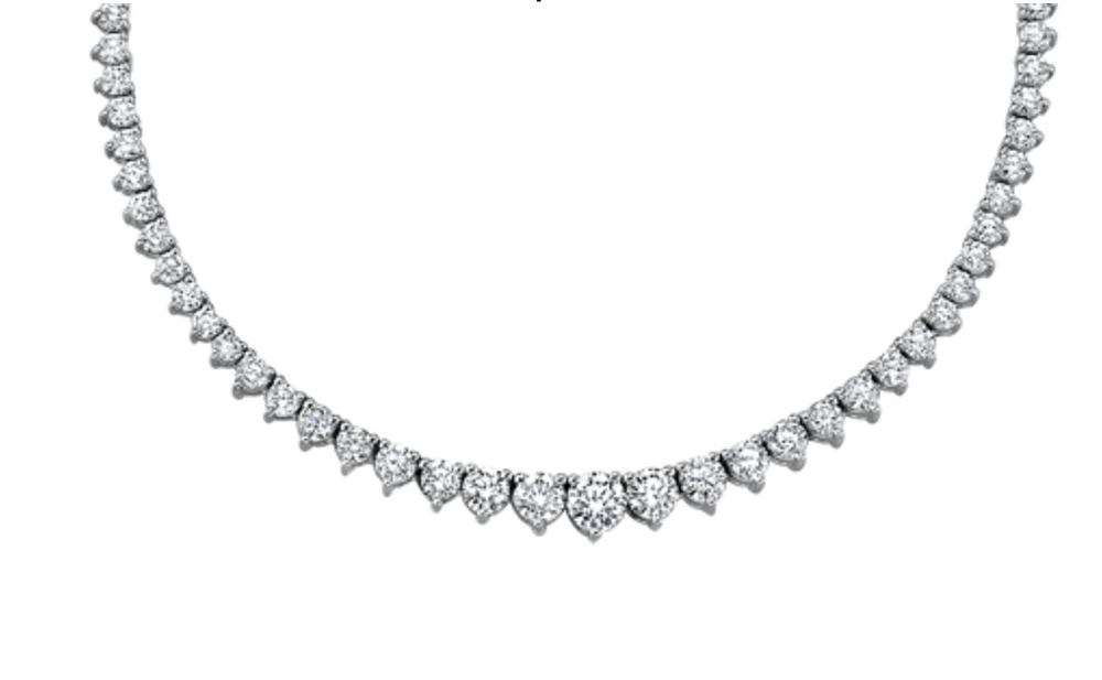 18K White Gold & Palladium Alloy (hypoallergenic) 9.03cttw Canadian Diamond Strand