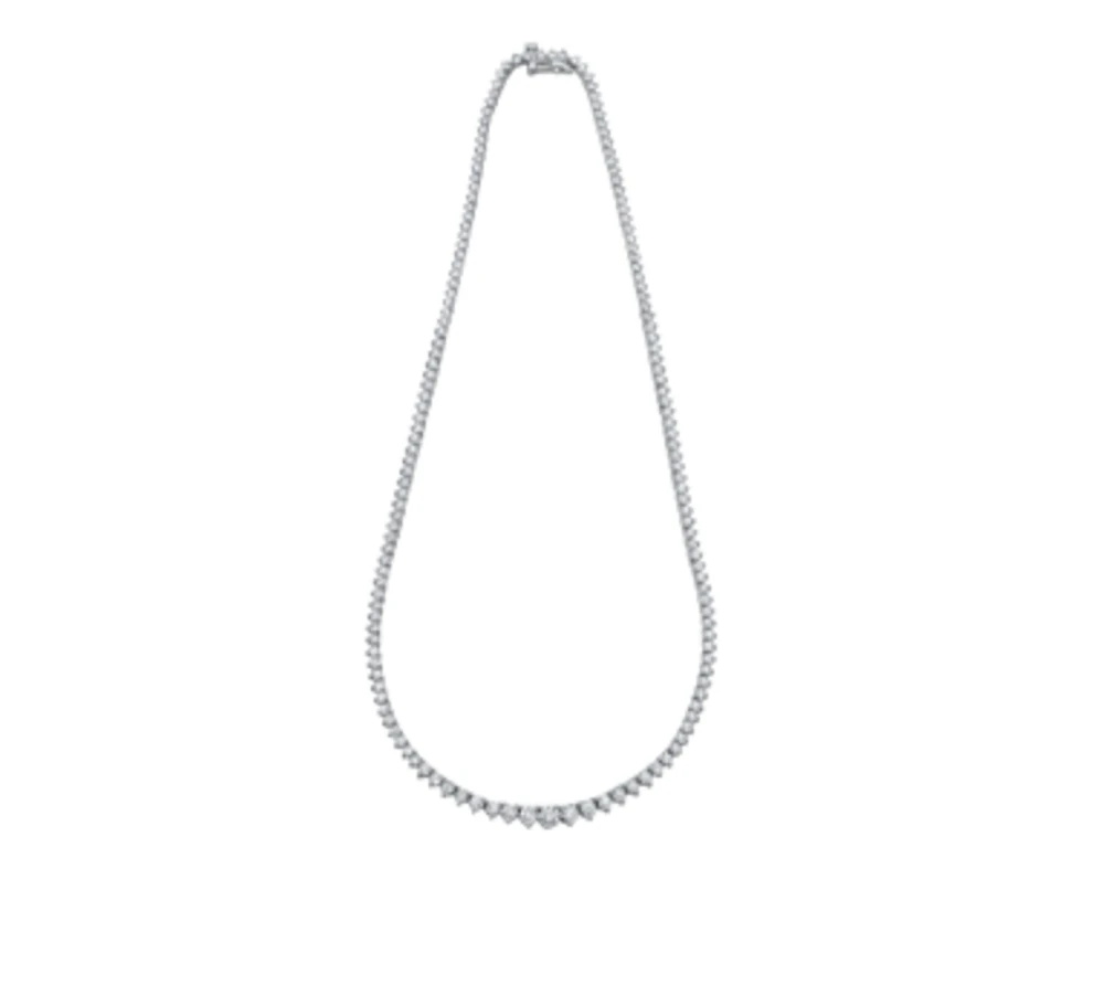 18K White Gold & Palladium Alloy (hypoallergenic) 9.03cttw Canadian Diamond Strand