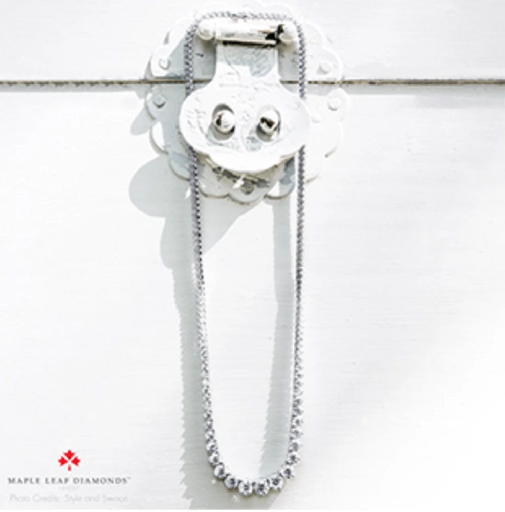 18K White Gold & Palladium Alloy (hypoallergenic) 9.03cttw Canadian Diamond Strand