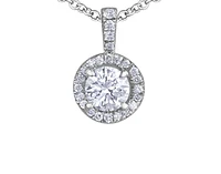 18K White Gold & Palladium Alloy(hypoallergenic) 0.38cttw Canadian Diamond Pendant