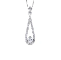 14K White Gold 0.65cttw Canadian Diamond Pendant
