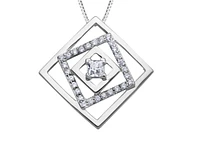 10K White Gold 0.20cttw Canadian Diamond Pendant