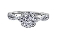 18K White Gold & Palladium Alloy (hypoallergenic) 1.03-1.33cttw Canadian Diamond Engagement Ring - / Carat Total