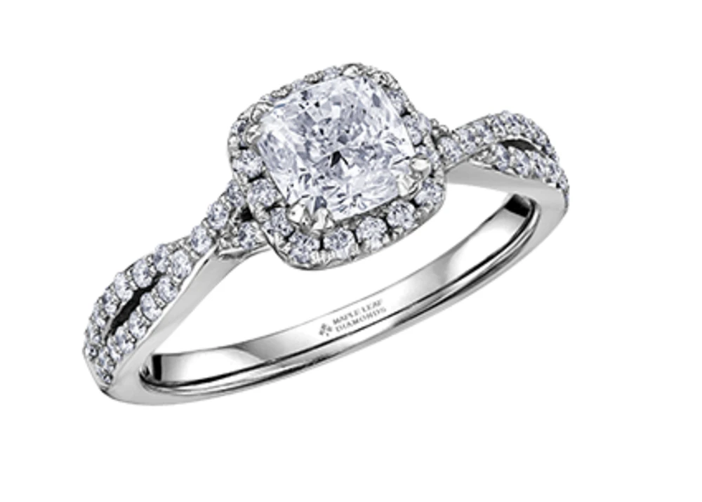 18K White Gold & Palladium Alloy (hypoallergenic) 1.03-1.33cttw Canadian Diamond Engagement Ring - / Carat Total