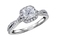 18K White Gold & Palladium Alloy (hypoallergenic) 1.03-1.33cttw Canadian Diamond Engagement Ring - / Carat Total