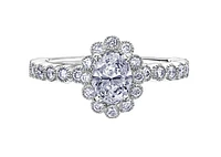 18K White Gold & Palladium Alloy (hypoallergenic) 1.50cttw Canadian Diamond Engagement Ring