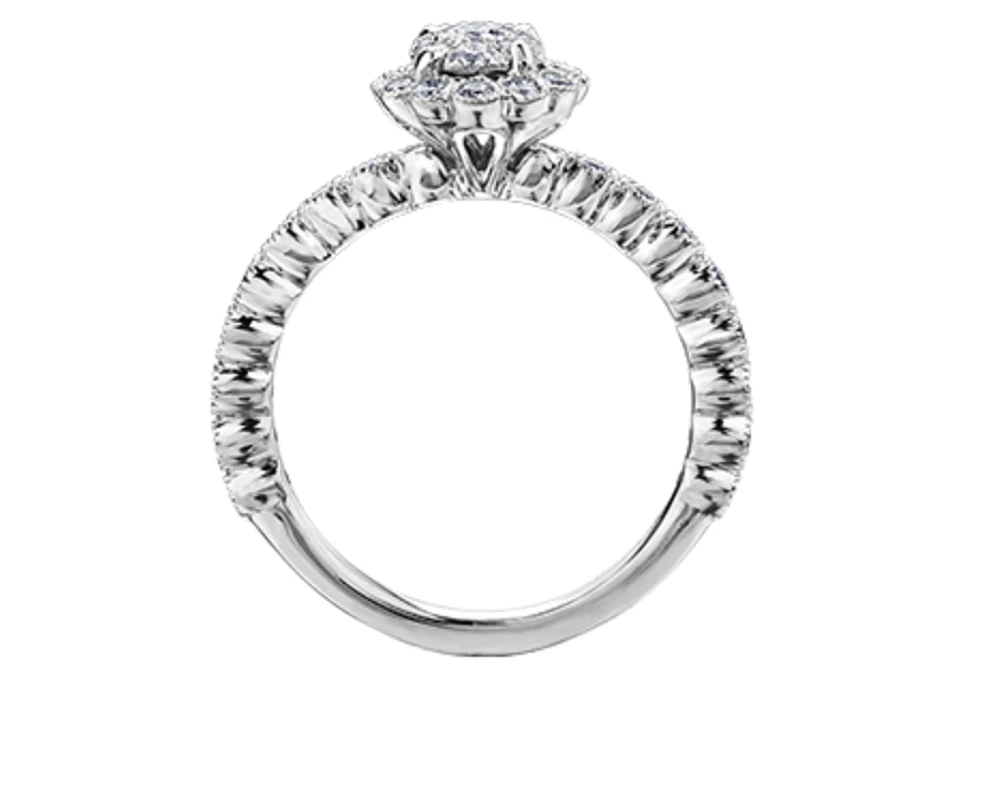 18K White Gold & Palladium Alloy (hypoallergenic) 1.50cttw Canadian Diamond Engagement Ring