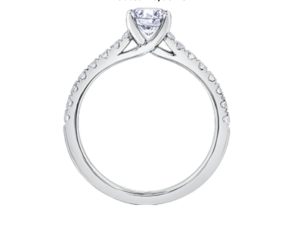 18K Yellow Gold & Palladium Alloy (hypoallergenic) 0.55-0.95cttw Canadian Diamond Engagement Ring - / Carat Total