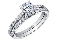 18K Yellow Gold & Palladium Alloy (hypoallergenic) 0.55-0.95cttw Canadian Diamond Engagement Ring - / Carat Total