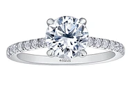 18K Yellow Gold & Palladium Alloy (hypoallergenic) 1.25-1.75cttw Canadian Diamond Engagement Ring - / Carat Total