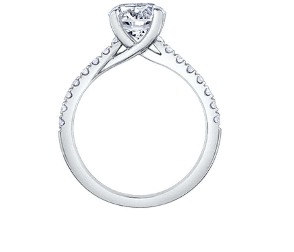 18K Yellow Gold & Palladium Alloy (hypoallergenic) 1.25-1.75cttw Canadian Diamond Engagement Ring - / Carat Total